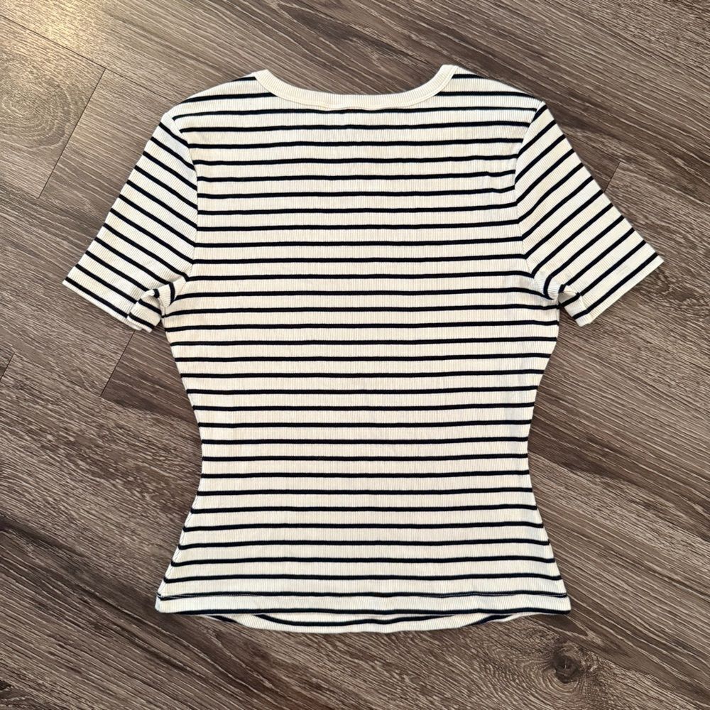 Boden Ribbed Striped Short Sleeve - Picture 7 of 8